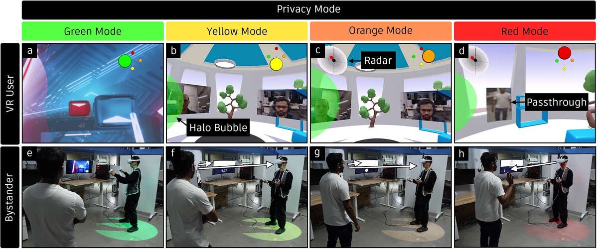 Vice VRsa: Balancing Bystander’s and VR user’s Privacy through Awareness Cues Inside and Outside VR
